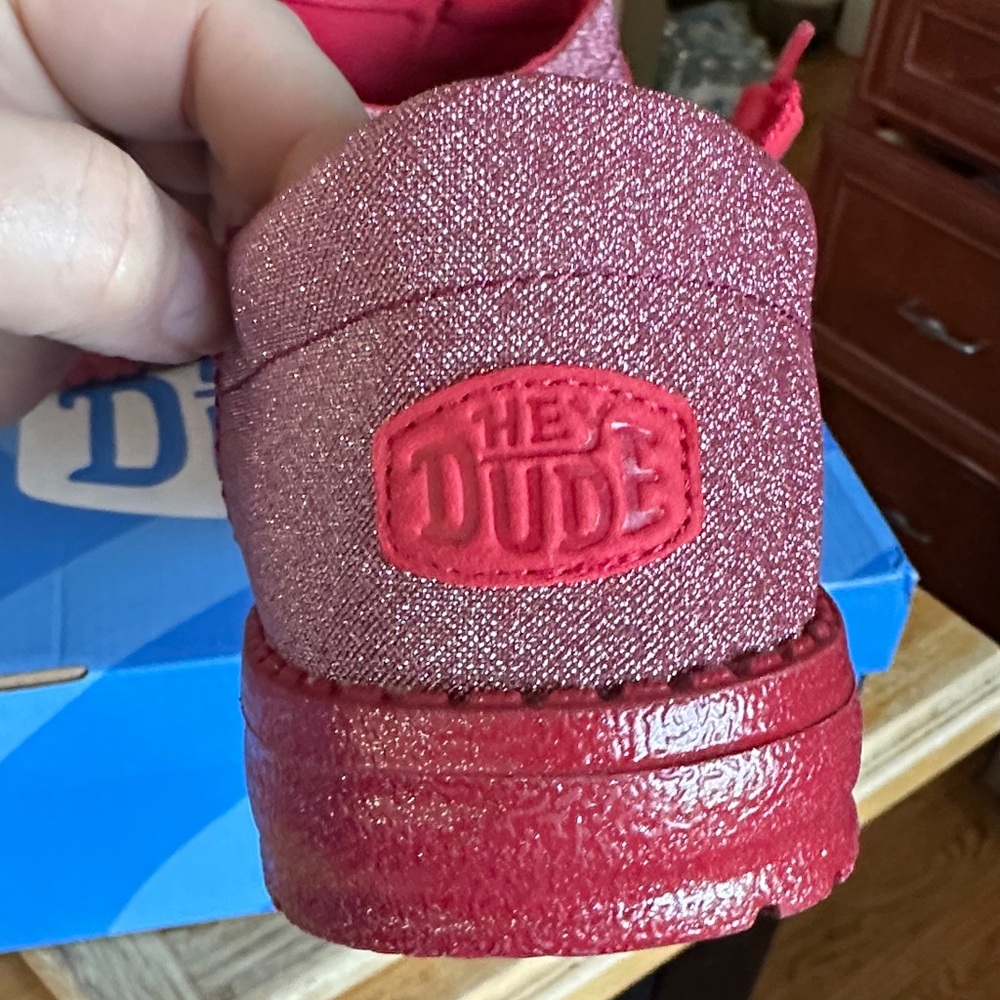 Hey Dude Sparkling Red Loafers - Picture 3 of 5